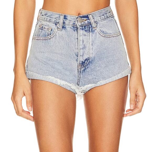 superdown Light Blue Jean Shorts - Picture 1 of 6